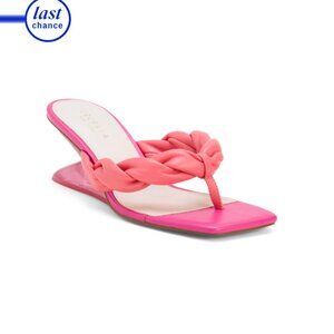 CECELIA NEW YORK Magenta Leather Marley Wedge Sandals